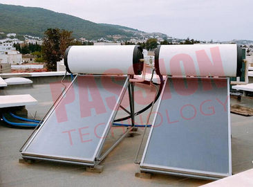 150L 300L Pressurized Flat Plate Solar Water Heater With White Tank Copper Sheet