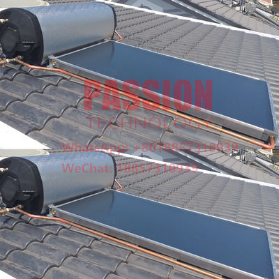 Rooftop Pressurized Flat Panel Solar Water Heater Blue Film Flat Plate Solar Collector