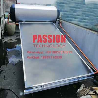 300L Flat Panel Solar Water Heater Blue Titanium Flat Plate Collector Blue Film Solar Thermal Collector Black Chrome