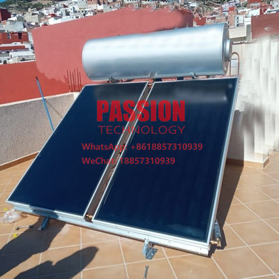 Rooftop Pressurized Flat Panel Solar Water Heater Blue Film Flat Plate Solar Collector