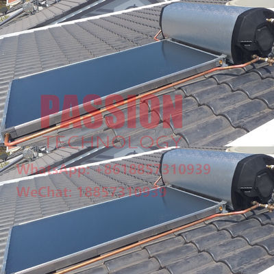 Rooftop Pressurized Flat Panel Solar Water Heater Blue Film Flat Plate Solar Collector